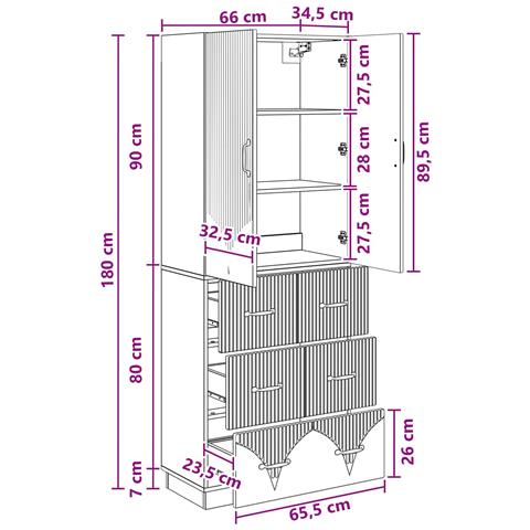 Set di armadi 2 pcs Grigio Cemento 66 x 34,5 x 87 cm - Foto 8