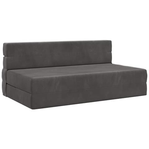 Divano Letto Pieghevole Grigio Scuro 152 x 86,5 x 60 cm Tessuto - Foto 1
