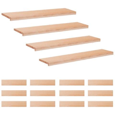 Tappeti per scale 16 pz 110 x 30 x 2 cm Naturale - Foto 1
