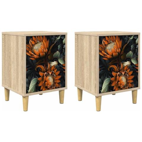 Armadio da Notte LOCHEM 2 pz Rovere Sonoma 36 x 33 x 50 cm - Foto 1
