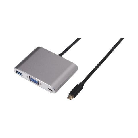 USB Type-C - VGA / USB Type-C / USB 3.0 M / F USB Type-C VGA / USB Type-C / USB 3.0 Argento cavo di interfaccia e adattatore - Foto 1