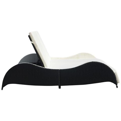 Sedia A Sdraio Doppia In Poly Rattan Nera - Foto 2