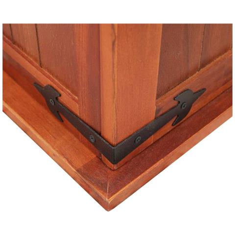 Cassapanca 90x45x40 Cm In Legno Massello Di Acacia - Foto 10