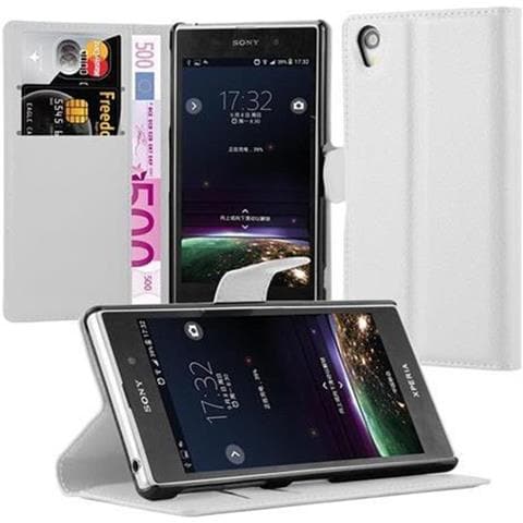Custodia Compatibile Con Sony Xperia Z1 In Bianco Fumo - Coperchio Protettiva Con Chiusura Magnetica, Funzione Stand E Tasca Per Le Carte - Foto 1