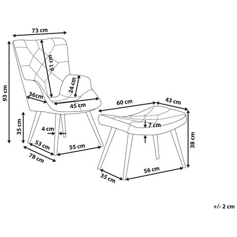Sedia Wingback Con Poggiapiedi Patchwork Multicolore Vejle - Foto 15