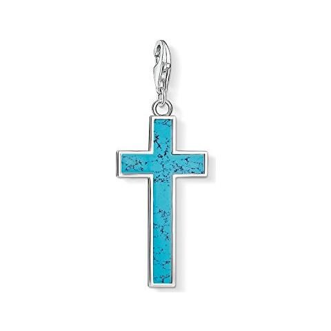 Pendente Con Turchese Dà Unisex Argento 925 - Foto 1