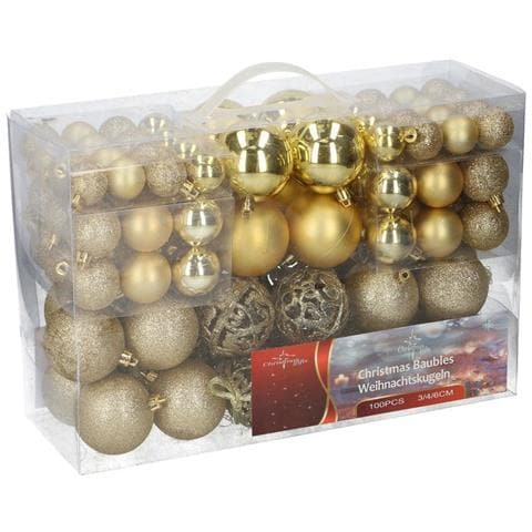 Confezione 100 Palline Natalizie Assortite Oro - Foto 1