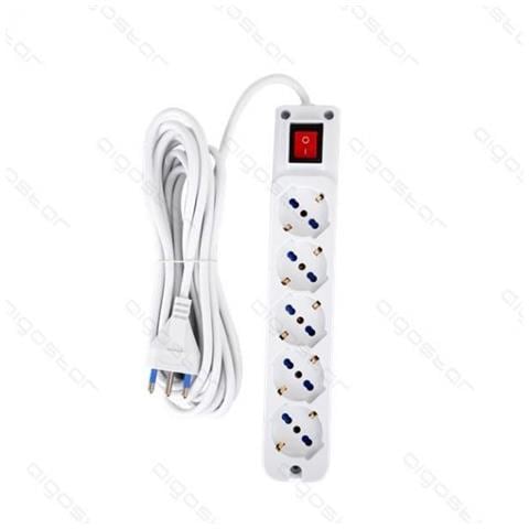 Multipresa Ciabatta Elettrica Schuko 5 Posti Con Interruttore Cavo Da 1,5 Mt Spina 10a 250v S11 Presa 16a 250v 5 Way P40 - Foto 2