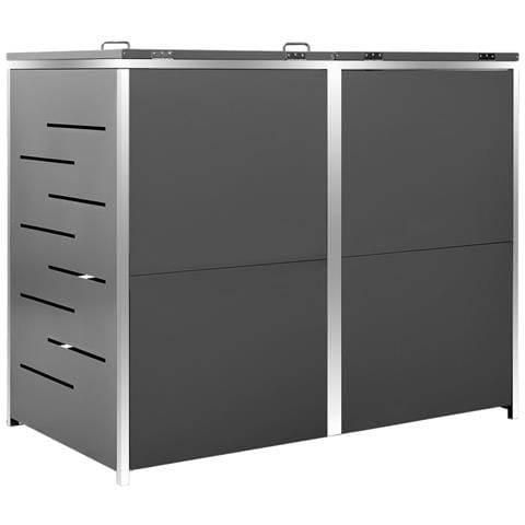 Copri Bidoni Pattumiera Doppia 138x77,5x112,5 cm Acciaio Inox - Foto 2