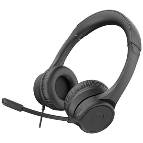 Cuffia Ring USB con Microfono e Controllo Volume Lunghezza Cavo 2 mt Colore Nero - Foto 1