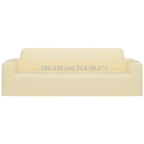 Fodera Elasticizzata Divano 3 Posti In Jersey Poliestere Crema - Foto 14