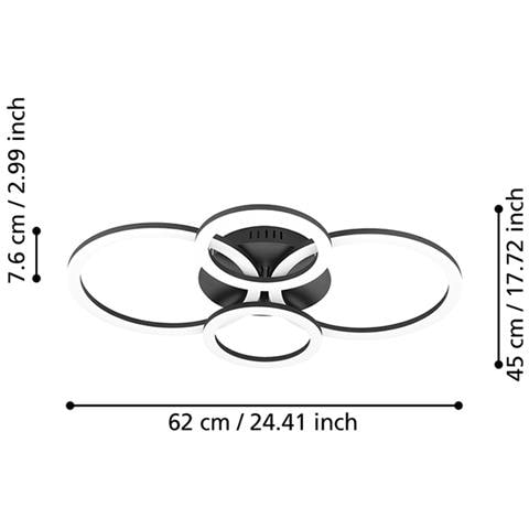 Plafoniera Moderna Parrapos-z Led Acciaio Nero Diffusori Tondi - Foto 2
