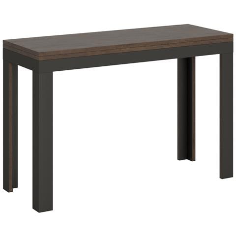 Tavolo Apribile 120x45/90 Cm Linea Double Telaio Antracite - Noce - Foto 4