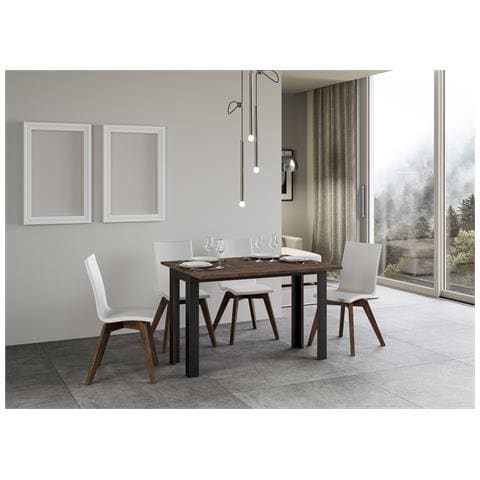 Tavolo Apribile 120x45/90 Cm Linea Double Telaio Antracite - Noce - Foto 2
