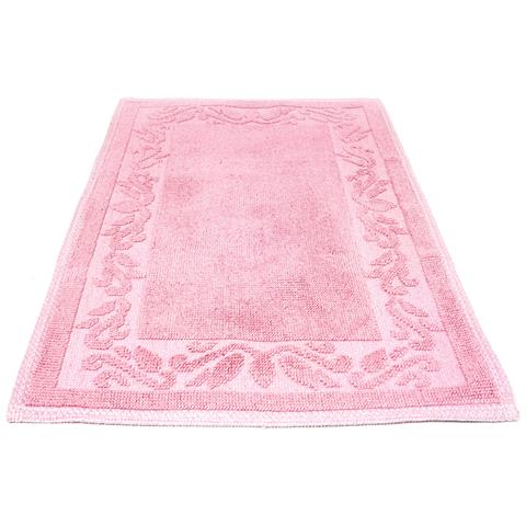 Tappeto Casa Bagno Cucina Cotone In Tinta Unita Disegno Annette Colore Rosa 120x180 Rosa - Foto 1