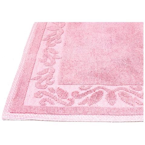 Tappeto Casa Bagno Cucina Cotone In Tinta Unita Disegno Annette Colore Rosa 120x180 Rosa - Foto 2