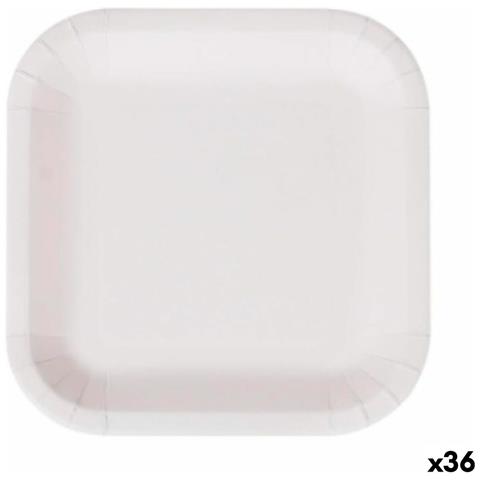 Set Di Piatti Algon Monouso Bianco Cartone Quadrato 26 Cm (36 Unità) - Foto 1