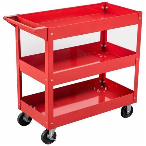 Carrello Per Attrezzi Rosso 3 Mensole - Foto 2