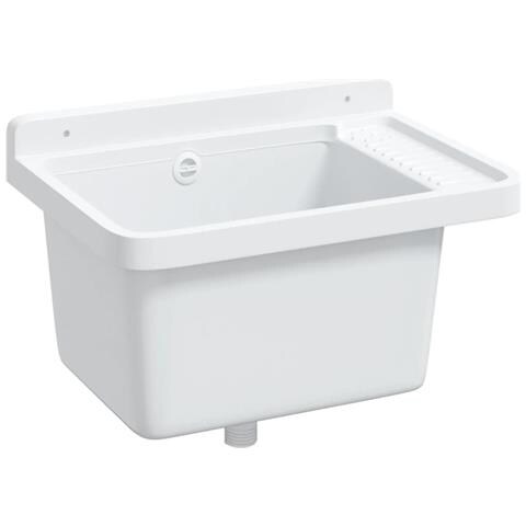Lavabo A Parete Bianco 50x35x24 Cm In Resina - Foto 2
