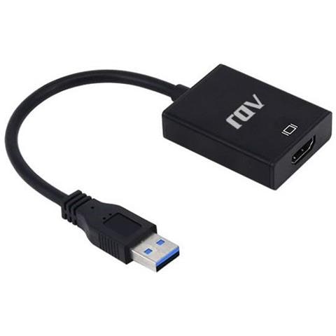 ADATTATORE USB 3.0-HDMI M /F BK CON CAVO ADJ - Foto 1
