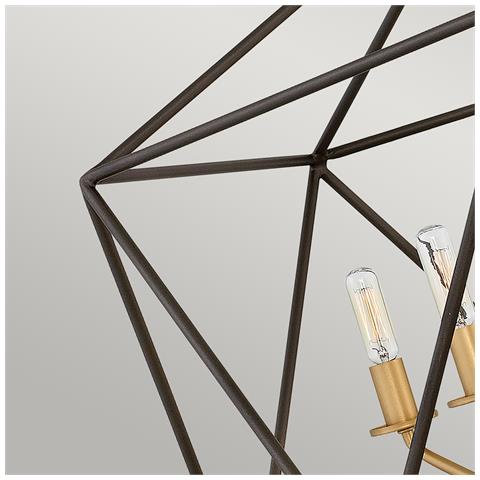 Lampadario Industrial Nordico Astrid Metallo Bronzo Opaco 5 Luci E14 - Foto 2