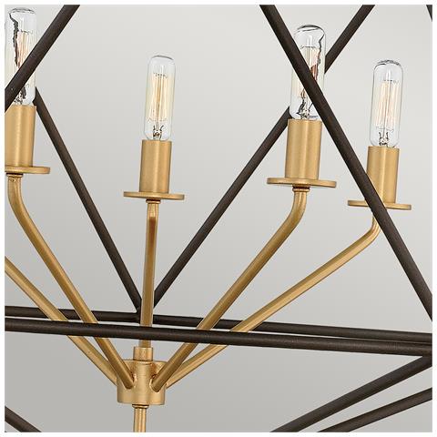 Lampadario Industrial Nordico Astrid Metallo Bronzo Opaco 5 Luci E14 - Foto 4