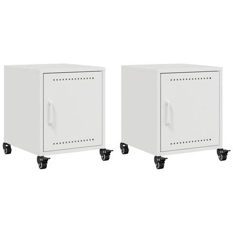 Comodini 2 pz Bianchi 36x39x43,5 cm in Acciaio - Foto 1