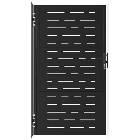 Cancello In Acciaio 1m Nali Arlberg H. 180cm Nero Opaco + 2 Pali Dario In Acciaio - Foto 2