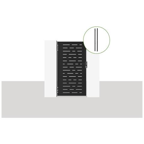 Cancello In Acciaio 1m Nali Arlberg H. 180cm Nero Opaco + 2 Pali Dario In Acciaio - Foto 1