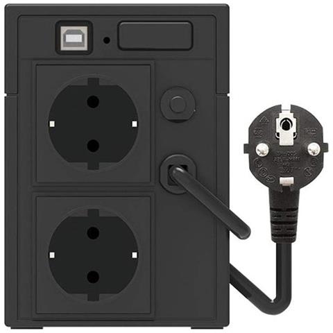 Gruppo di Continuità Line Interactive UPS con 2 Uscite Schuko LED USB Potenza 570 W Colore Nero - Foto 2
