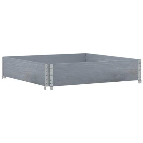 Fioriera Da Giardino Grigia 100x100 Cm Legno Massello Di Pino - Foto 2