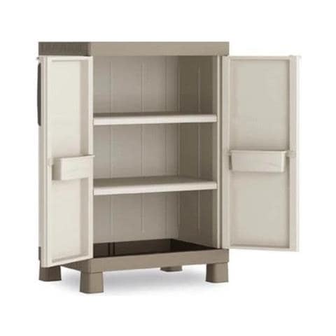 Armadio Lucchettabile Basso In Resina A 2 Ante Decorate Da Esterno Giardino Excellence - Foto 2