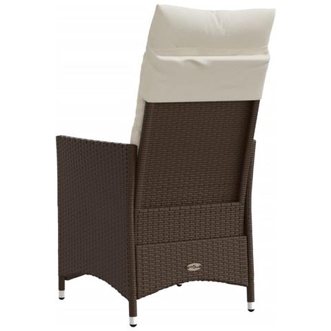 Sedie Reclinabili Giardino 2pz con Cuscini Marrone Polyrattan - Foto 2