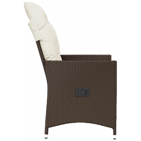 Sedie Reclinabili Giardino 2pz con Cuscini Marrone Polyrattan - Foto 10