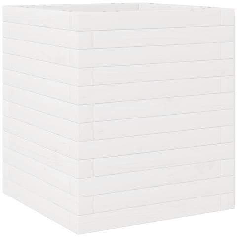 Fioriera da Giardino Bianca 40x40x46 cm Legno Massello di Pino - Foto 1