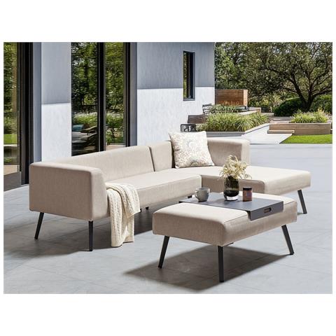 Set Di Divani Angolari Da Giardino 4 Posti Sorrivoli Lato Sinistro Beige - Foto 1