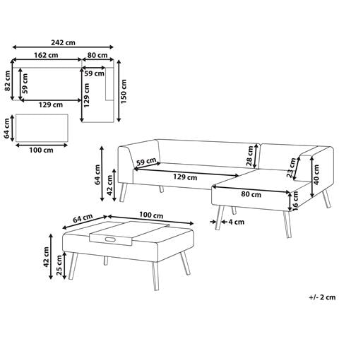 Set Di Divani Angolari Da Giardino 4 Posti Sorrivoli Lato Sinistro Beige - Foto 8
