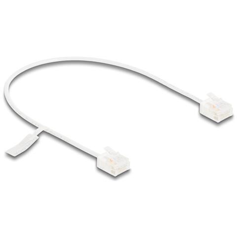 Cavo di rete RJ45 Cat. 6 UTP Ultra Slim 0,3 m bianco con connettori corti - Foto 1