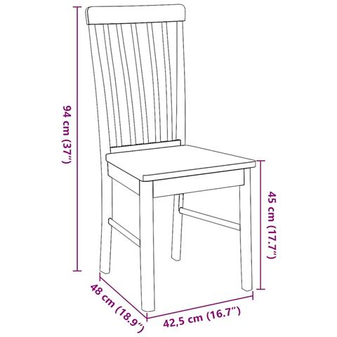 Sedie da Pranzo 2 pz Bianche in Legno Massello di Hevea - Foto 10