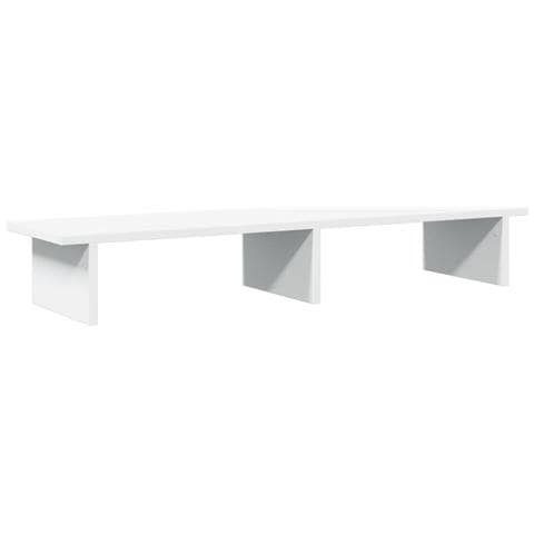 Supporto Per Monitor Bianco 100x27x15 Cm Legno Massello Di Pino - Foto 2