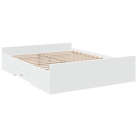 Giroletto Con Cassetti Bianco 140x200 Cm In Legno Multistrato - Foto 3
