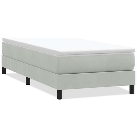 Giroletto Molle Senza Materasso Grigio Chiaro 90x210 Cm Velluto - Foto 2