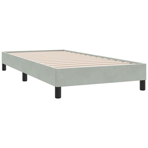 Giroletto Molle Senza Materasso Grigio Chiaro 90x210 Cm Velluto - Foto 3