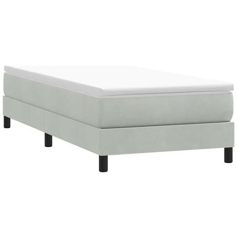 Giroletto Molle Senza Materasso Grigio Chiaro 90x210 Cm Velluto - Foto 1