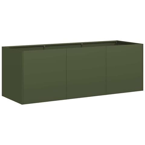 Fioriera Verde Oliva 120x40x40 Cm In Acciaio Laminato A Freddo - Foto 2
