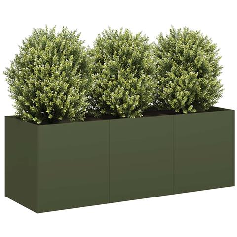 Fioriera Verde Oliva 120x40x40 Cm In Acciaio Laminato A Freddo - Foto 1