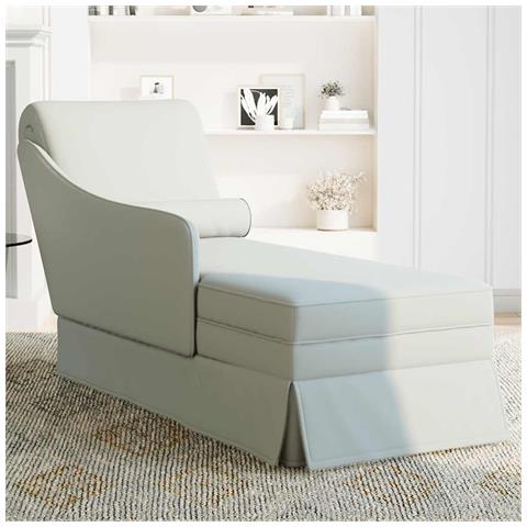 Sdraio Con Capezzale E Bracciolo Destro Velluto Grigio Chiaro - Foto 3