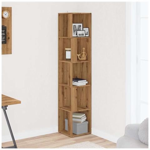 Mobile Angolare Rovere Artigianale 33x33x165 Cm In Truciolato - Foto 3