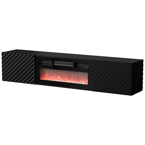 Armadio RTV LARA 183x35x37 nero opaco + camino nero - Foto 1