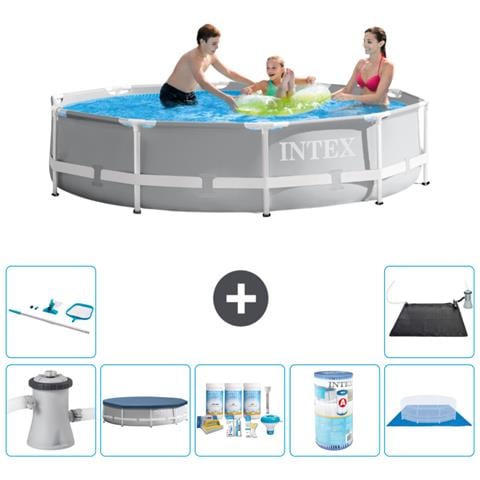 Piscina Fuori Terra - In Giro - 305x76 Cm - Grigio - Include Accessori Coordinati A2028 - Foto 1